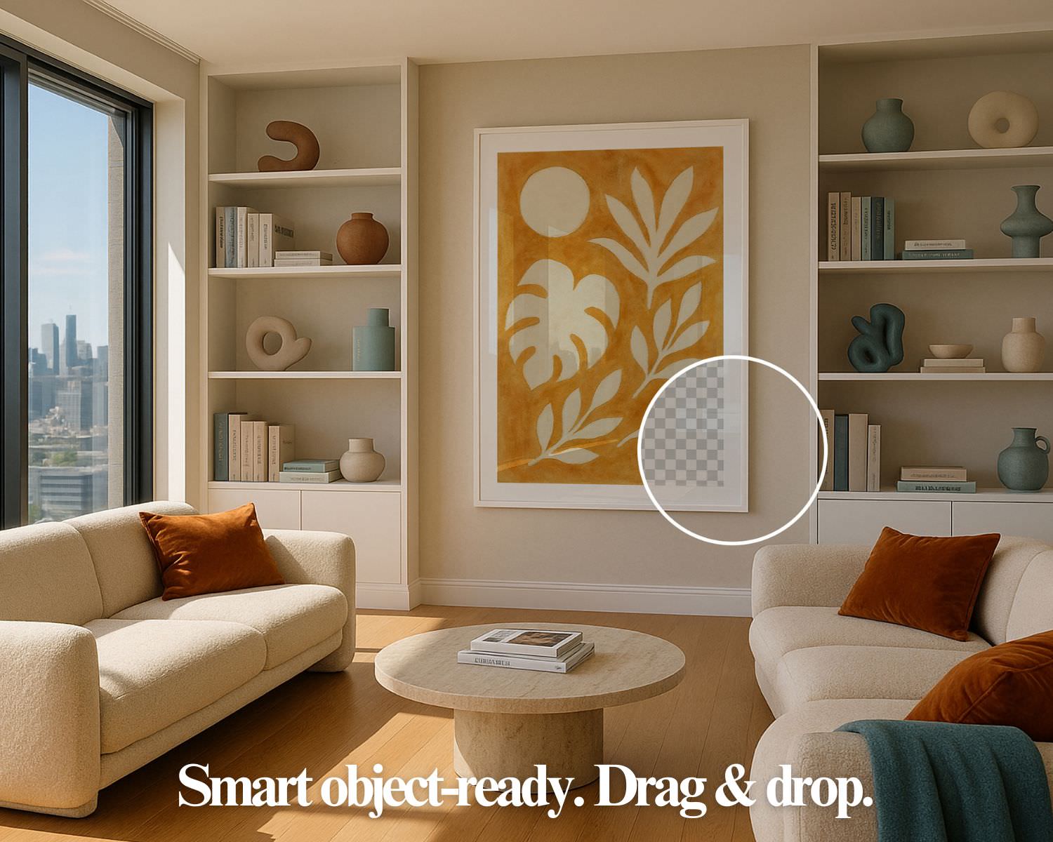 Wall Art Frame Mockups – Living Room V4