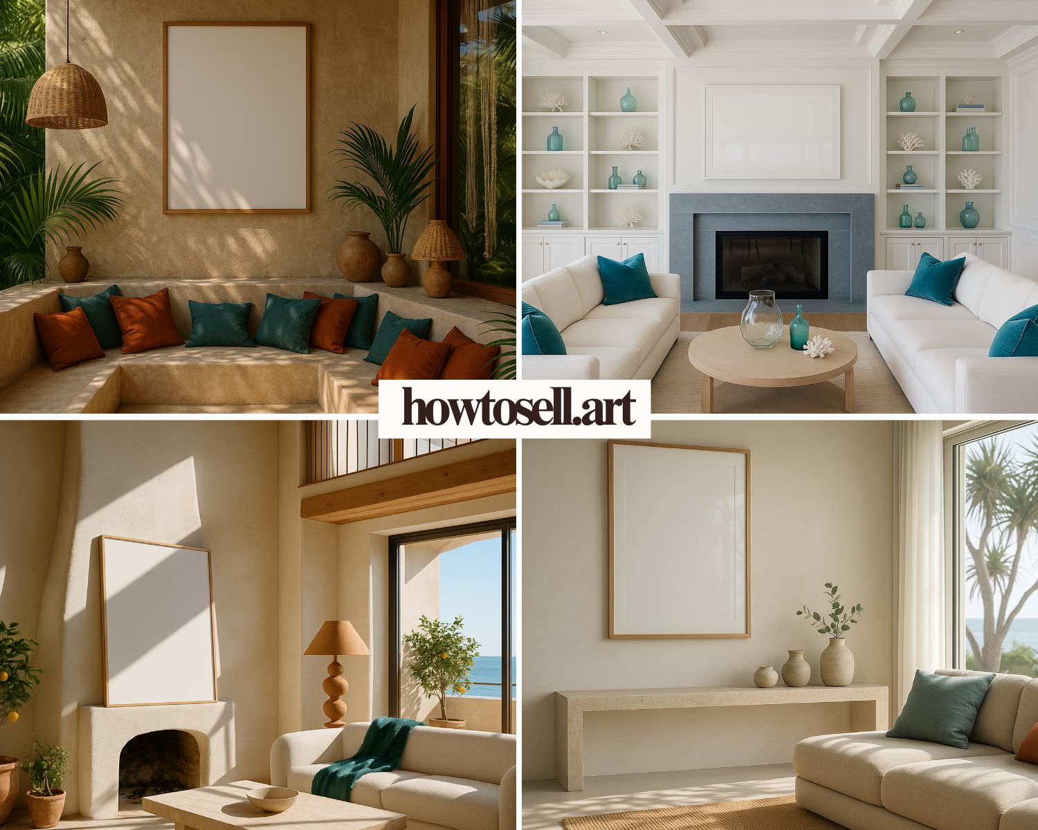 Wall Art Frame Mockups – Living Room V6