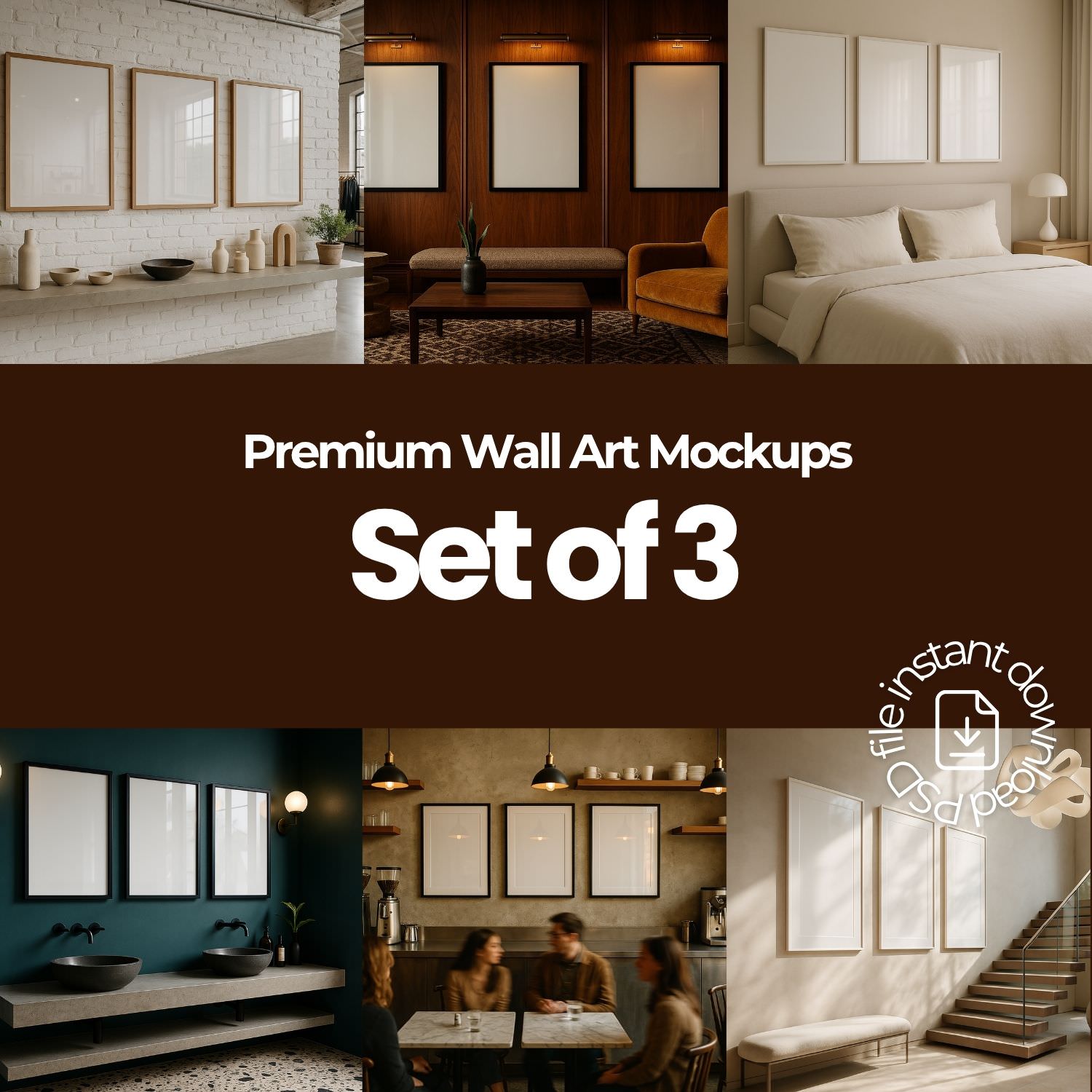 Wall Art Frame Mockups – Set of Three