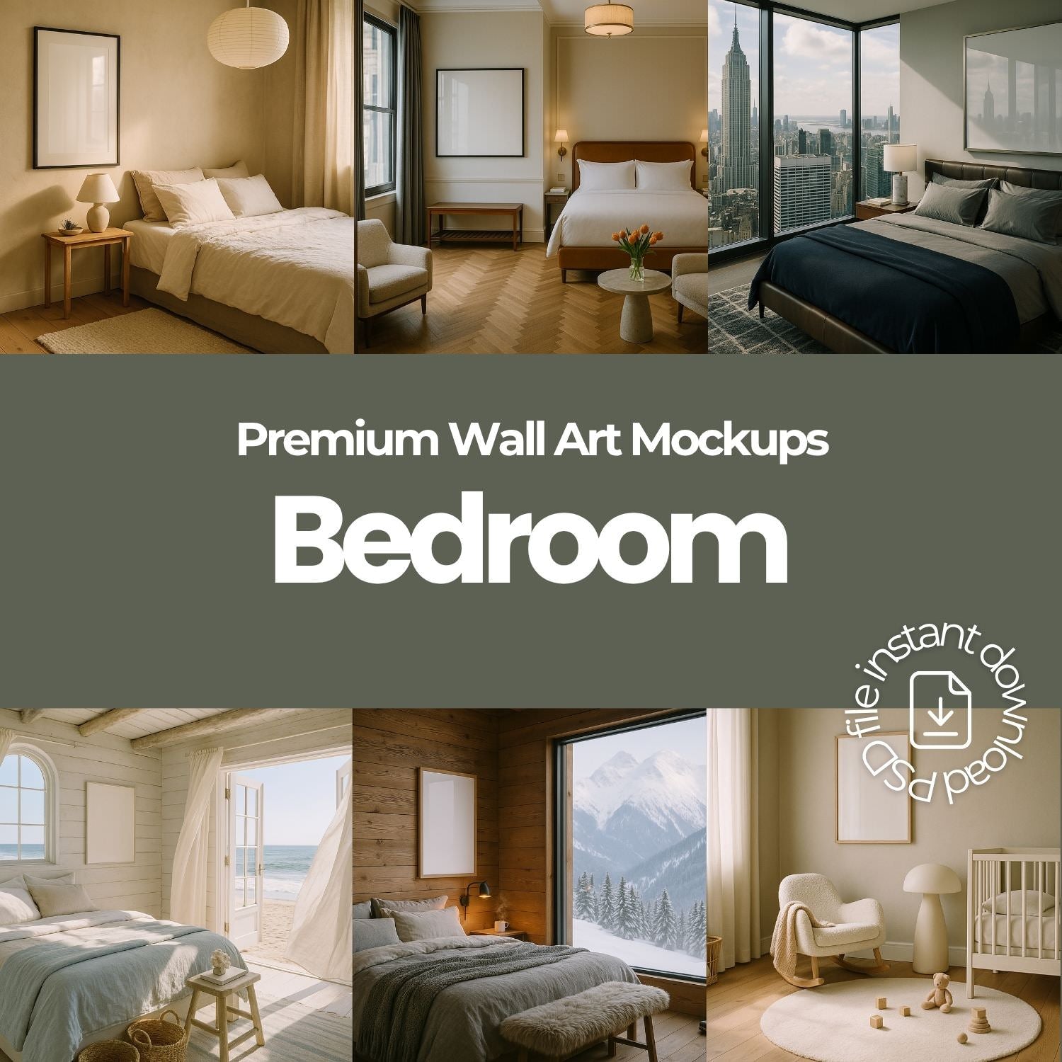 Wall Art Frame Mockups – Bedroom