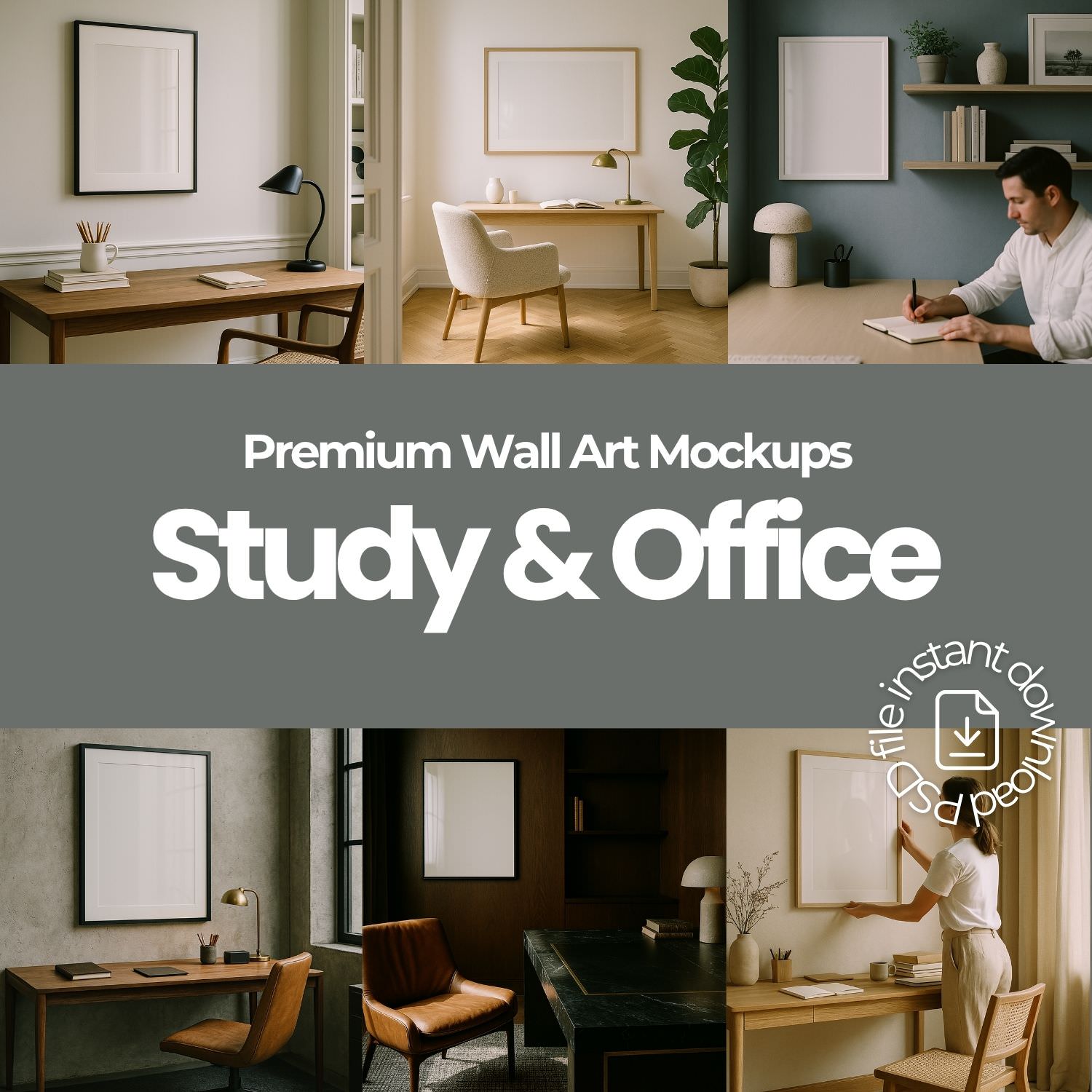 Wall Art Frame Mockups – Study & Office