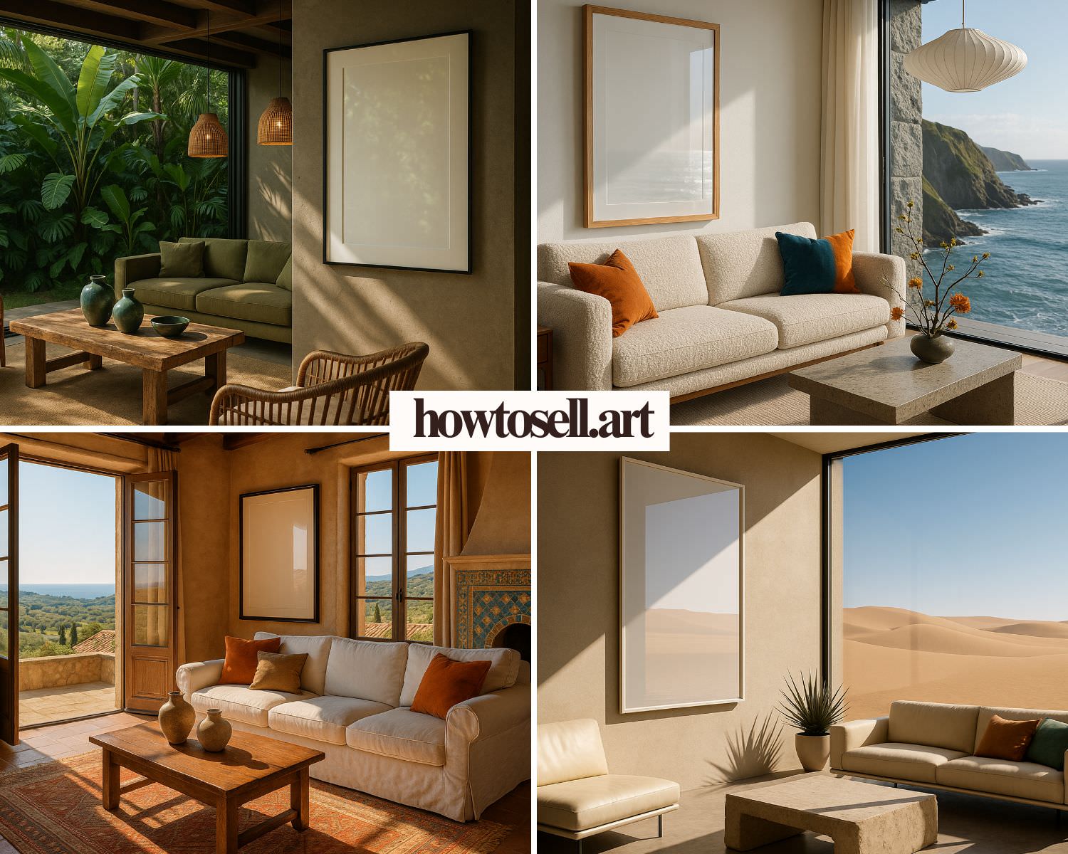 Wall Art Frame Mockups – Living Room V5