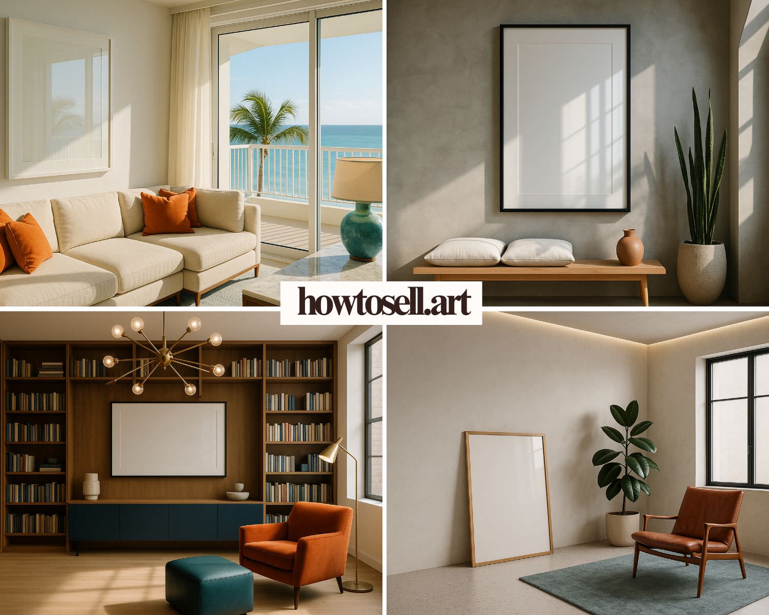 Wall Art Frame Mockups – Living Room V4