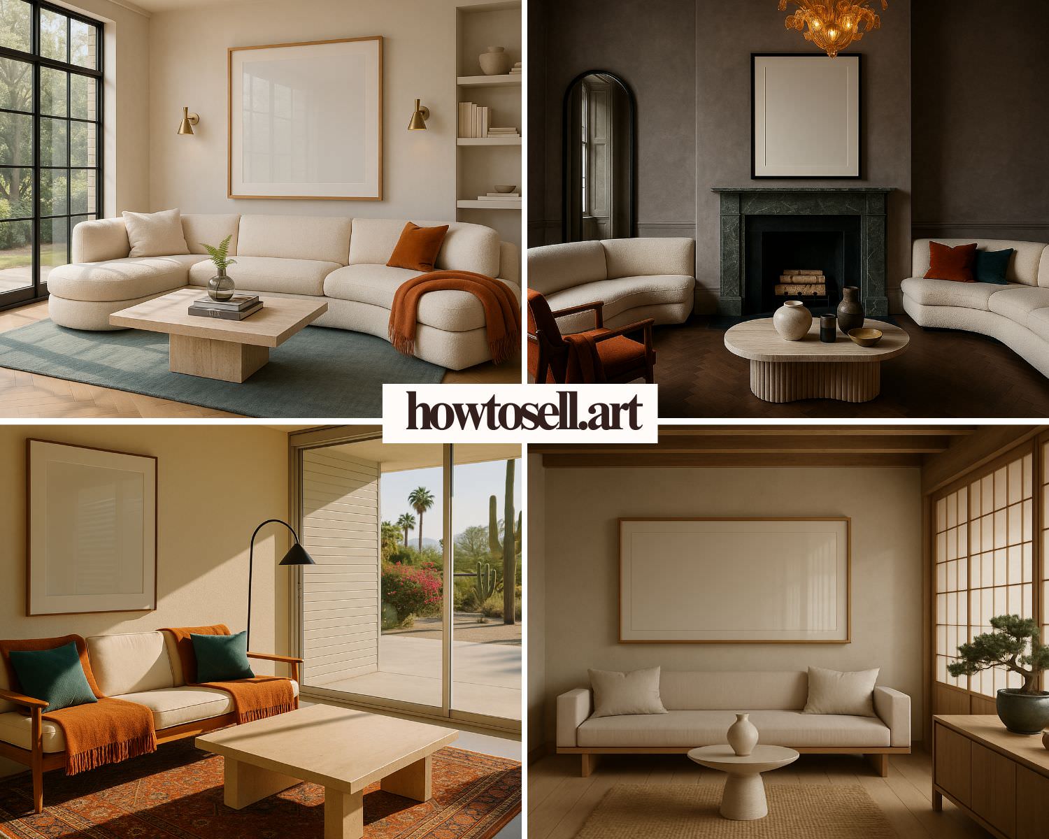 Wall Art Frame Mockups – Living Room V4