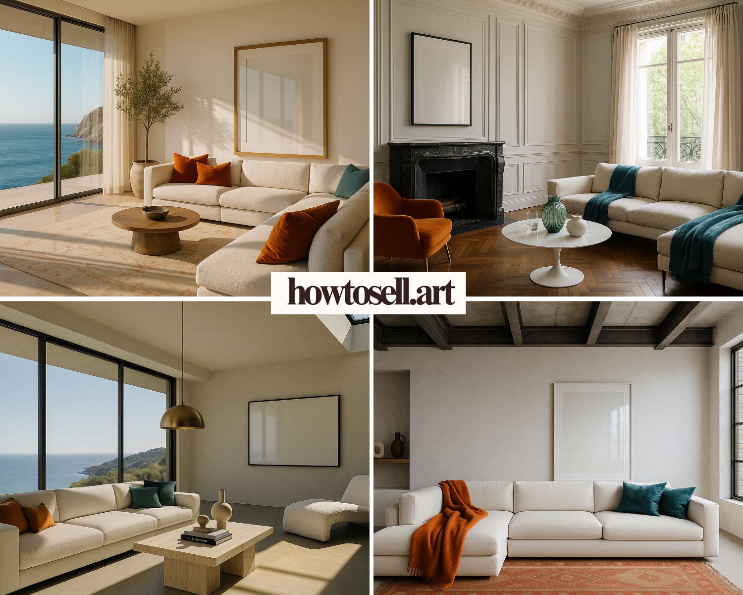 Wall Art Frame Mockups – Living Room V4