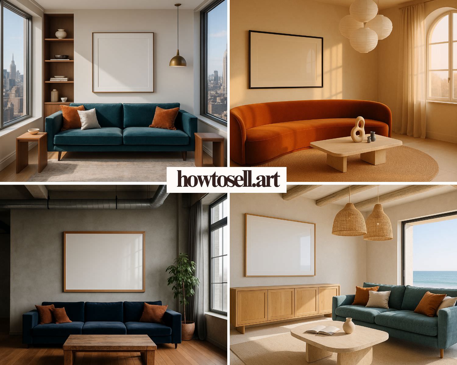 Wall Art Frame Mockups – Living Room V5