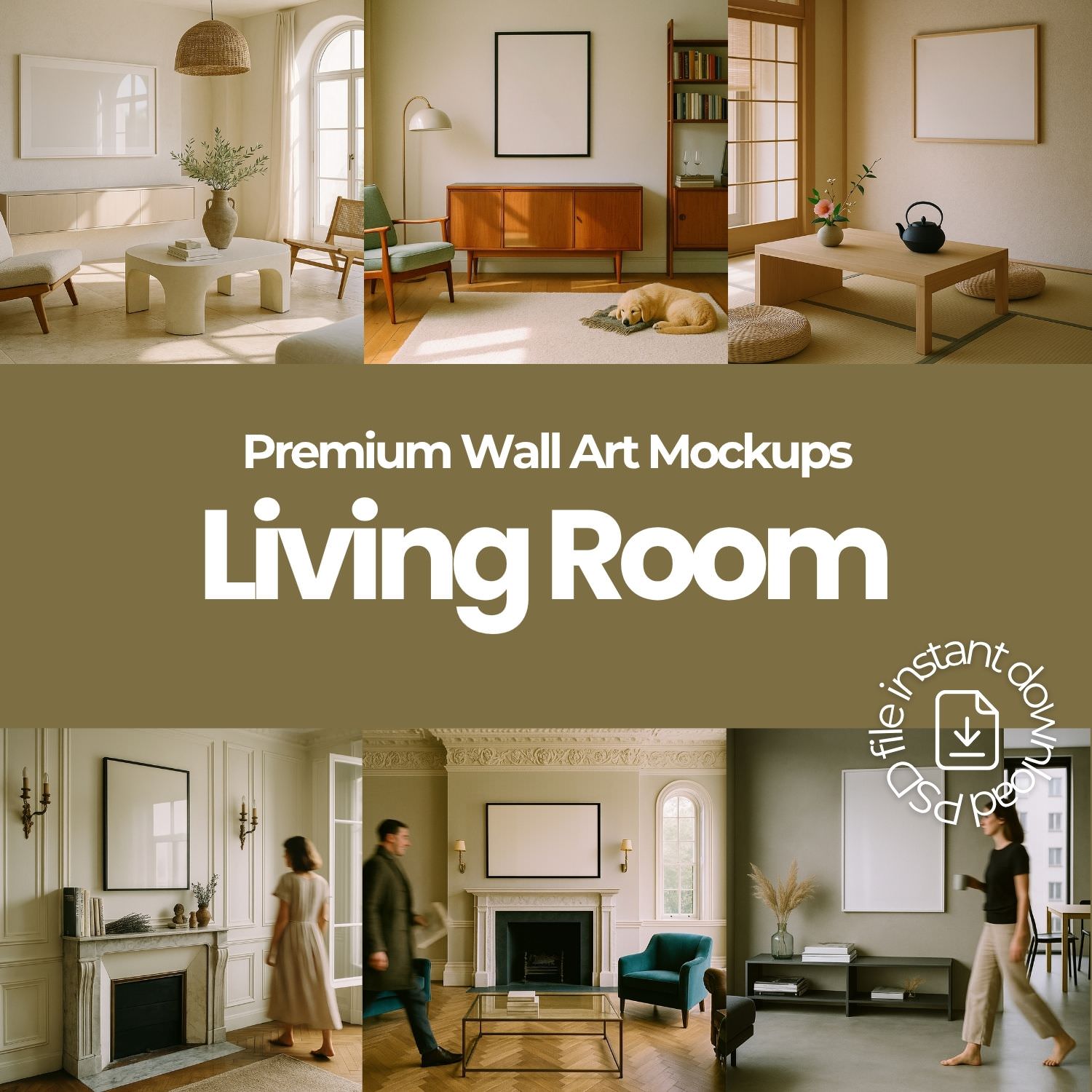 Wall Art Frame Mockups – Living Room