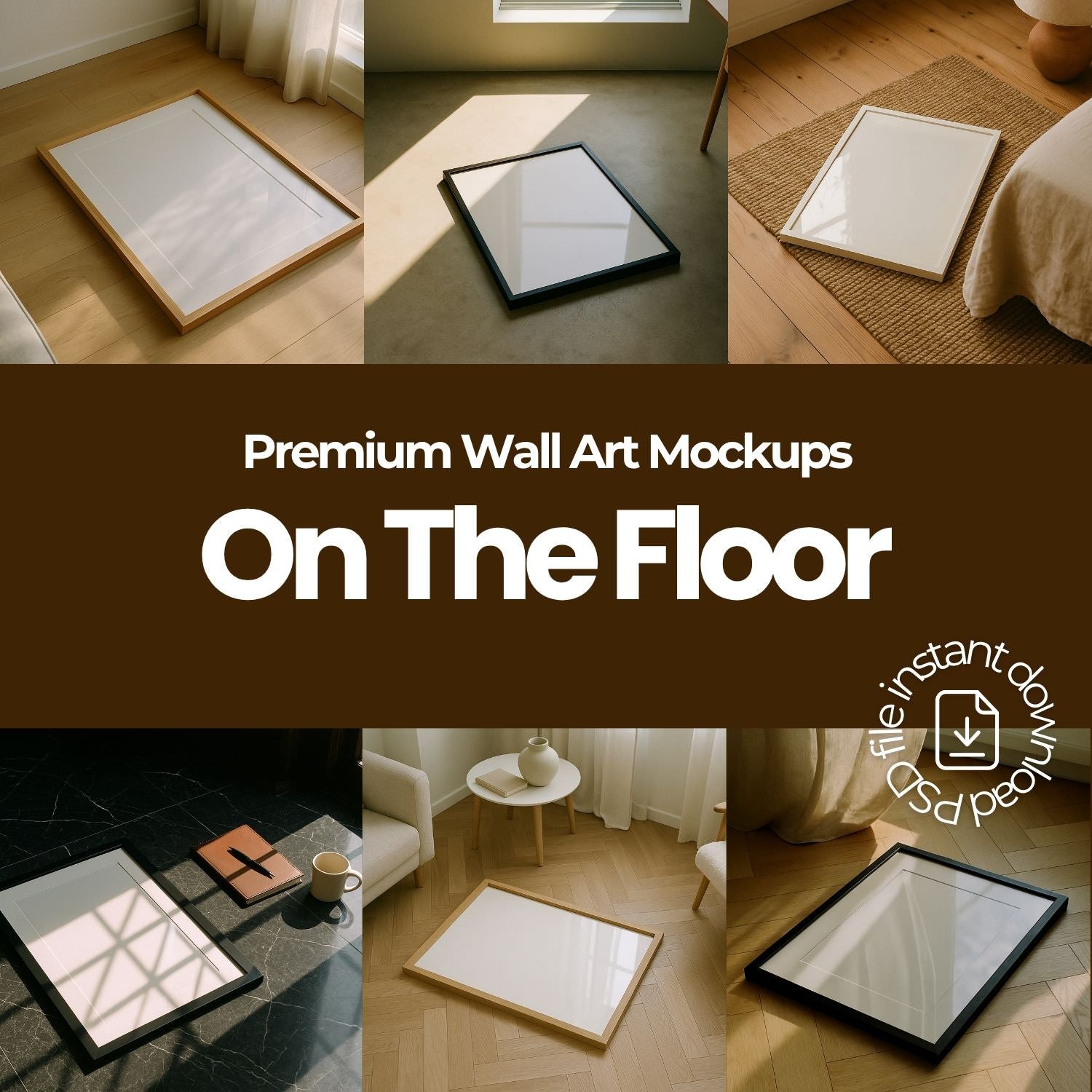 Wall Art Frame Mockups – On The Floor
