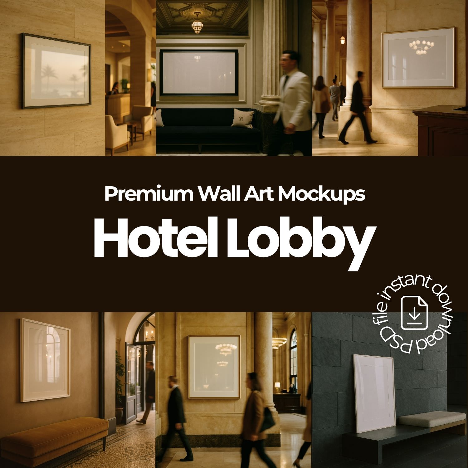 Wall Art Frame Mockups – Hotel Lobby