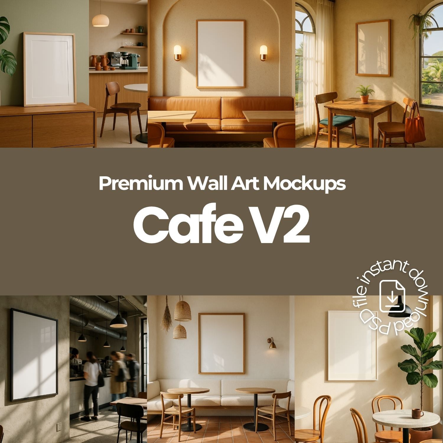 Wall Art Frame Mockups – Cafe V2